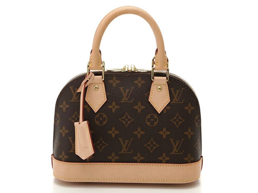 LOUIS VUITTON Alma Shoulder Bag Monogram Leather Brown